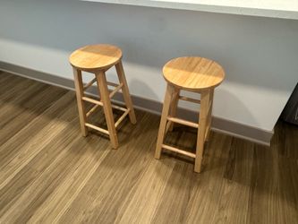 Wooden Stools Pair