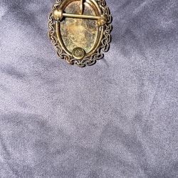 Vintage Oval Shaped Silver & Gold Filled Brooch 