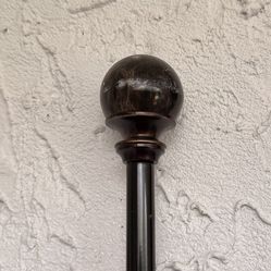 76"-117" Ball Curtain Rod Bronze - Adjustable Metal, Single Rod W/Hardware