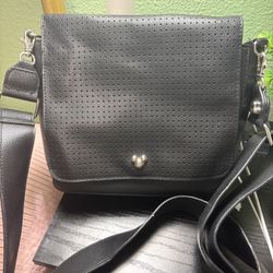 Disney Black Crossbody Pin Bag With Mickey Mouse Logo 