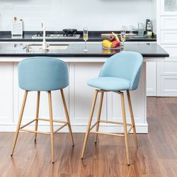 Homy Casa HASEEB Counter Fabric Swivel Barstool "46.5 x 50.5 x 94" for Kitchen Island or Bar Open Box