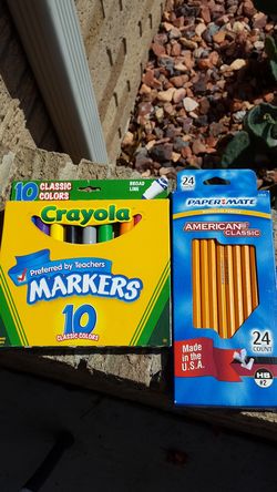 New pencils and markers