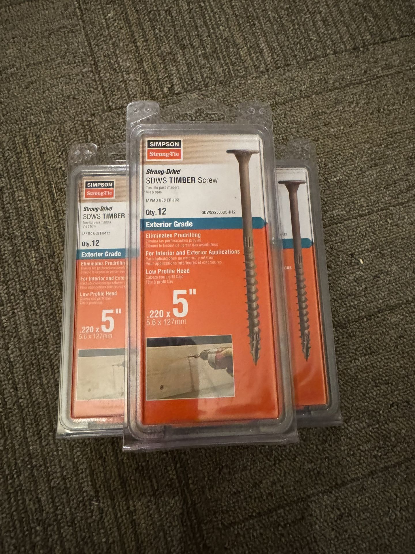 Simpson Strong-Tie Strong-Drive SDWS Timber #12 x 5-in Double-barrier Exterior Wood screws