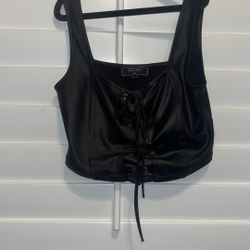 Faux Leather Crop Top 