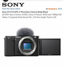 Sony ZV-E10 APS-C Mirrorless Camera