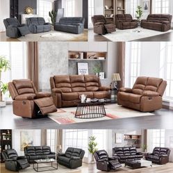 3PC LEATHER RECLINING SET 