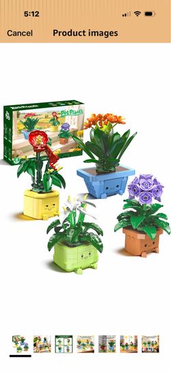 Flower Building Kit , 614 Pcs Happy Plants Flowers Set, Succulents Botanical Collection