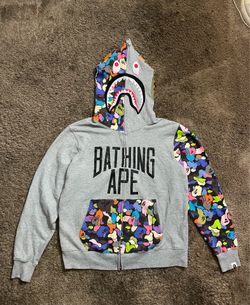 BAPE Multi Camo NYC Logo Shark Full Zip Hoodie