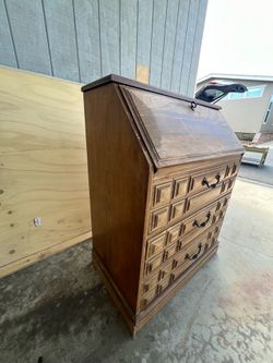 Old 3 drawer wood secretary desk