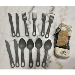 Brand new Eco SouLife Biodegradable Reusable ，Camping-hiking - Full Sets•12Pc+ Bags  4 x Spoons 4 x Forks 4 x Knives 1 x Reusable Bag 