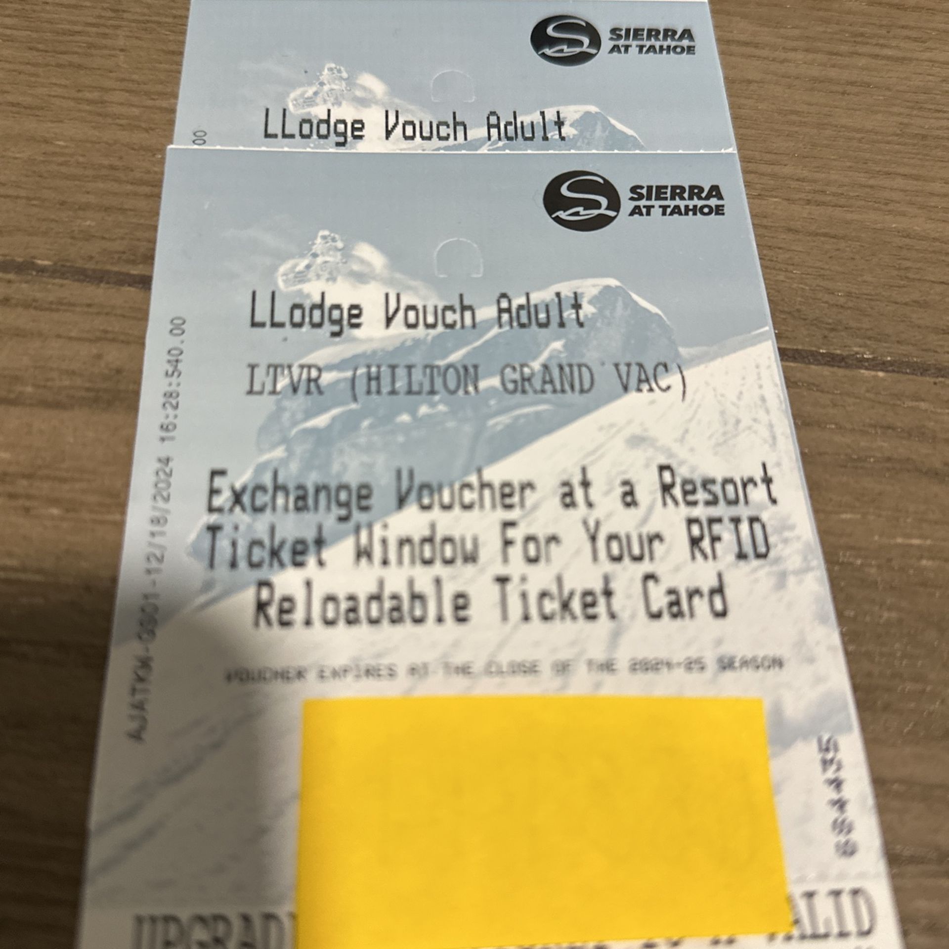 Discounted Sierra At Tahoe Ski Lift - 2 Adult Ticket Vouchers