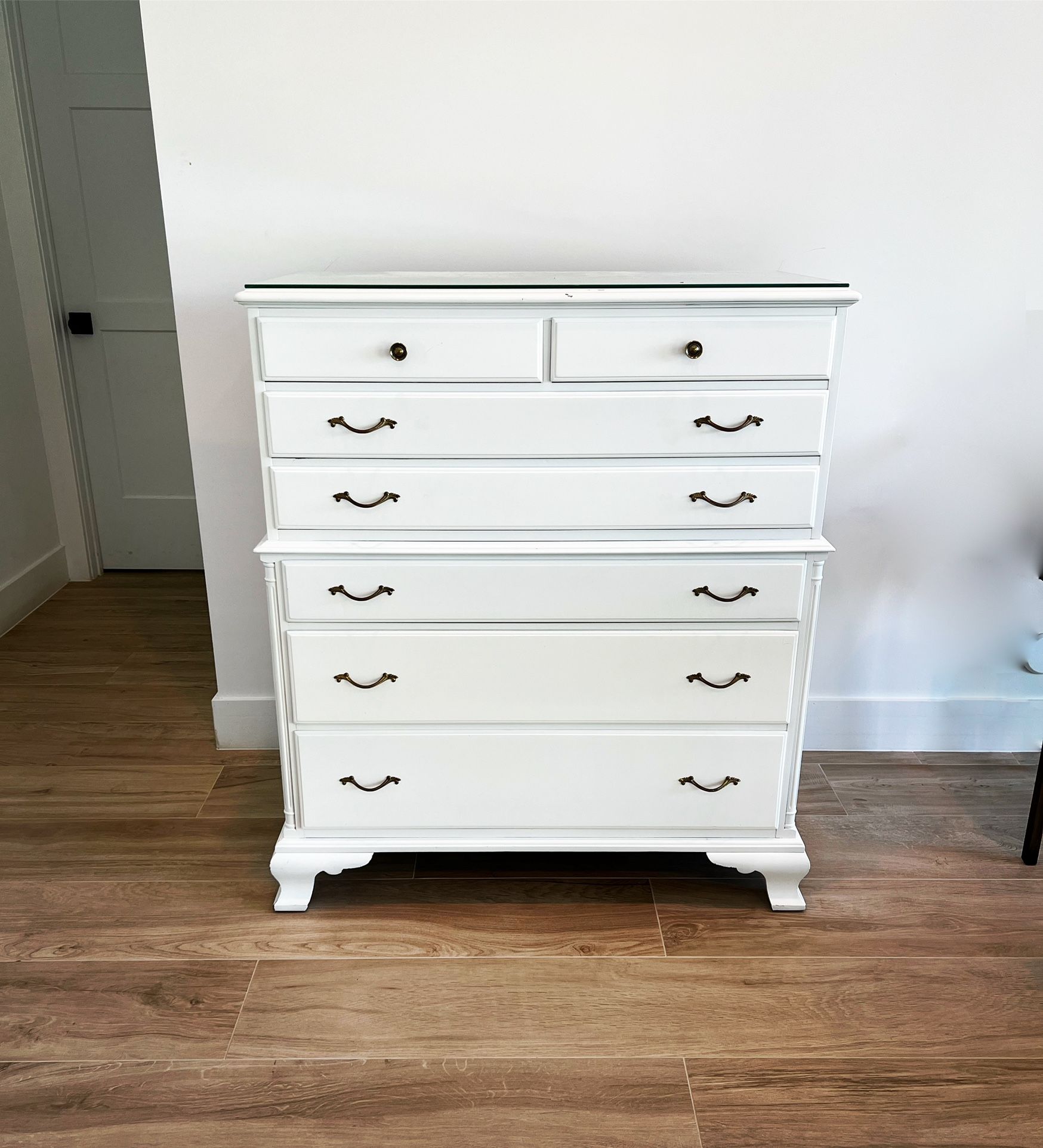 Tall White Dresser  (47” Tall / 40” W / 20” Deep)