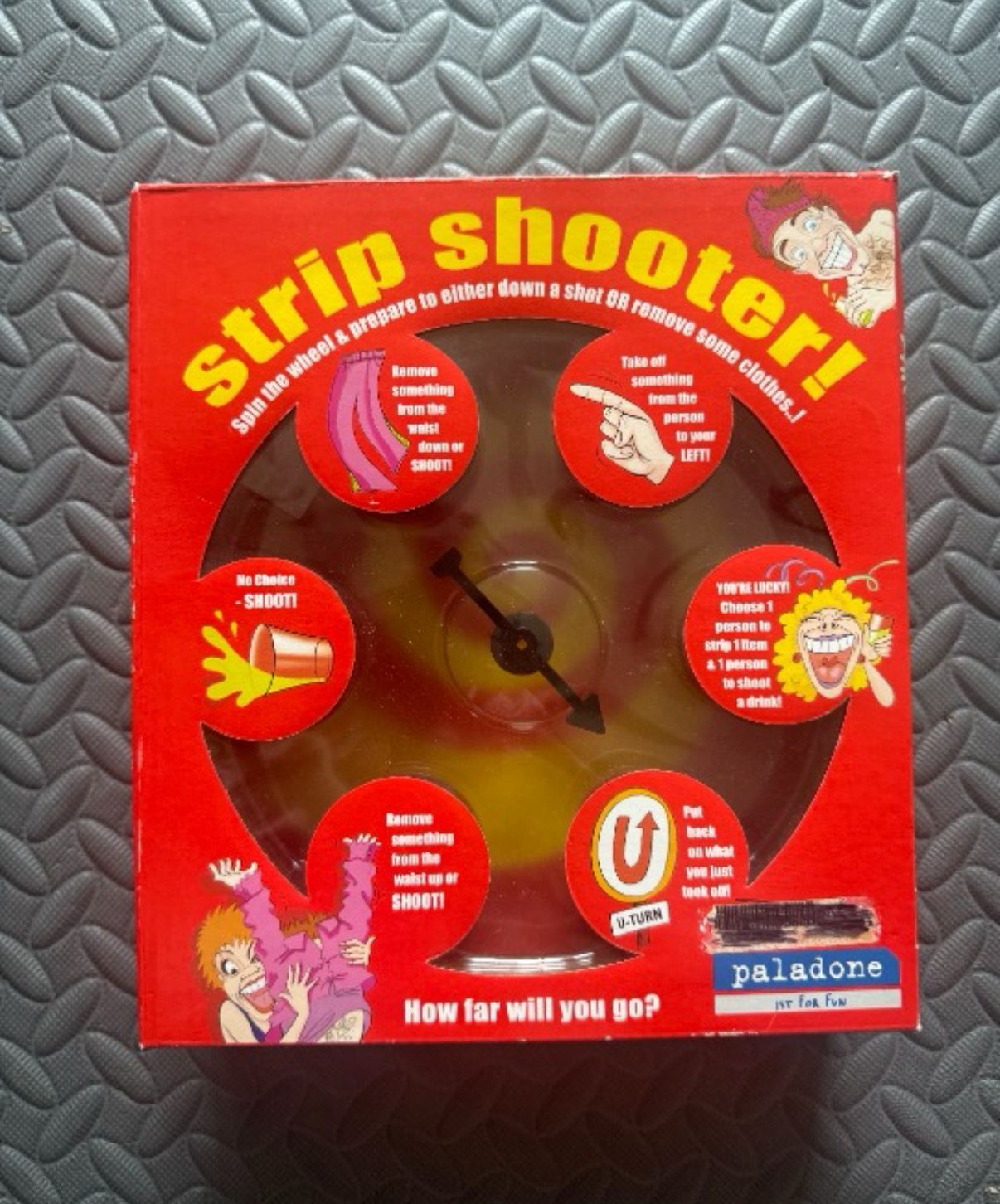 NIB Strip Shooter Board Game Paladone How Far Will You Go - Vintage & Funny!