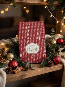 Ashland Merry & Bright Christmas Decorative Book Box Red Magnetic Storage