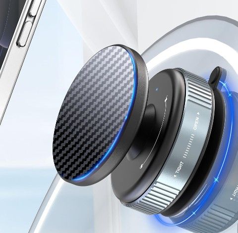 Vacuum Magnetic Phone Holder Stand for Magsafe, 2025 Upgraded Suction Cup Phone Mount, 360° Adjustable Magnetic Phone Holder for iPhone 16/15/14/13/12