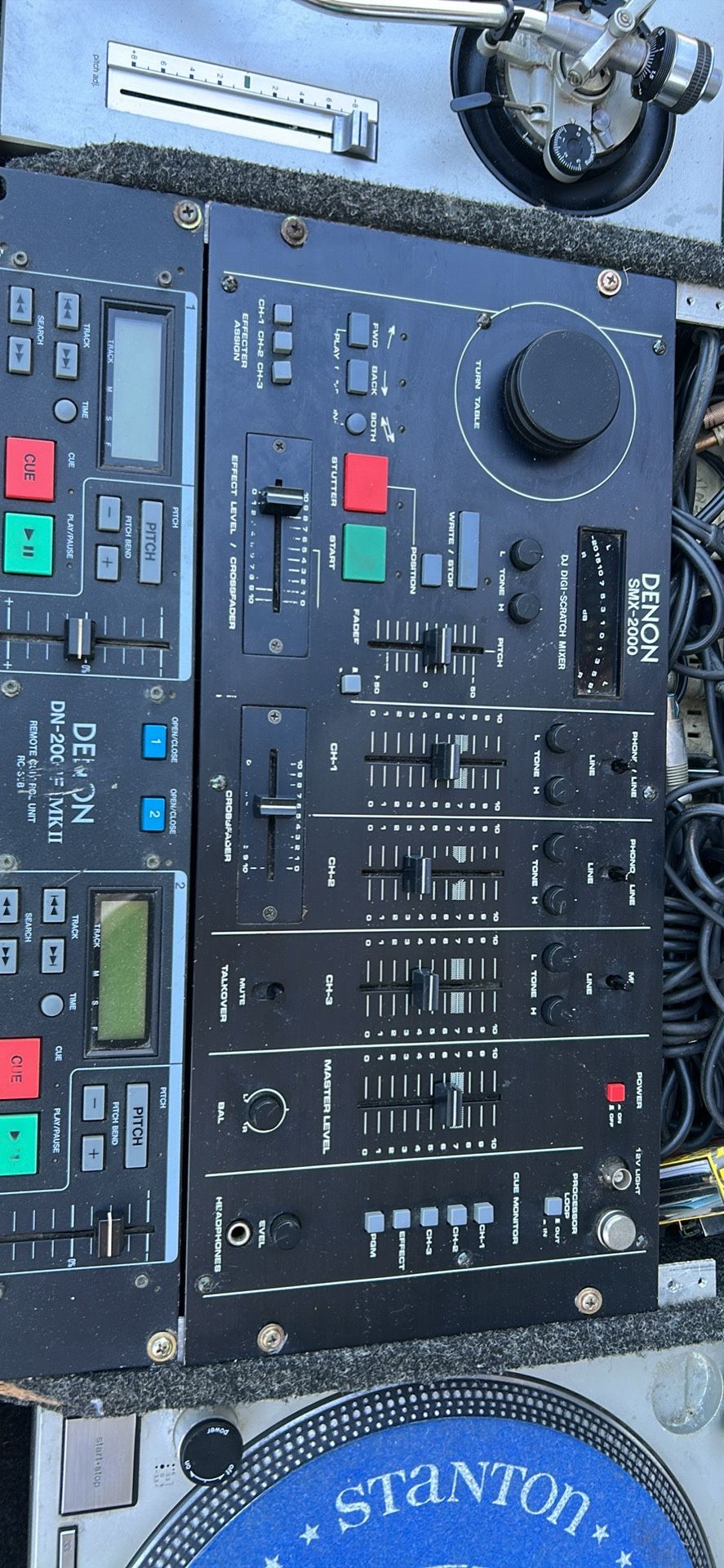 DJ System Includes 2 technics Turntable DENON Mixer Case And Wiring 