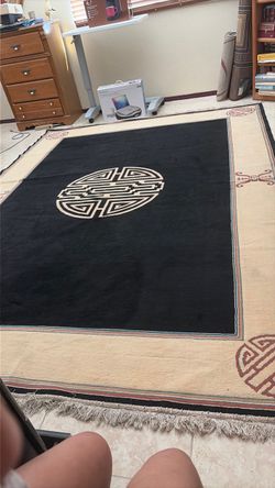 Freshly cleaned beige and black big size 127 by 93 inches