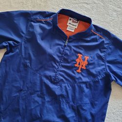 New York Mets Windbreaker Full Zip Jacket Size Small EUC 