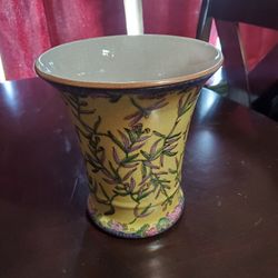 Floral Dragonflies Vase