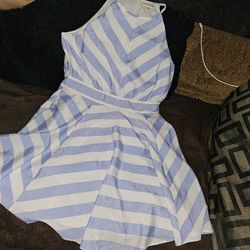 Blue and white Stripped Dress