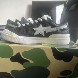 mad sta black nd silver bape shoes size 8
