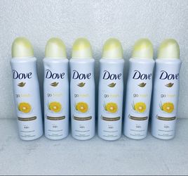 Lot Of 6 - New Dove Go Fresh Anti-Perspirant Spray, Grapefruit & Lemongrass Scent