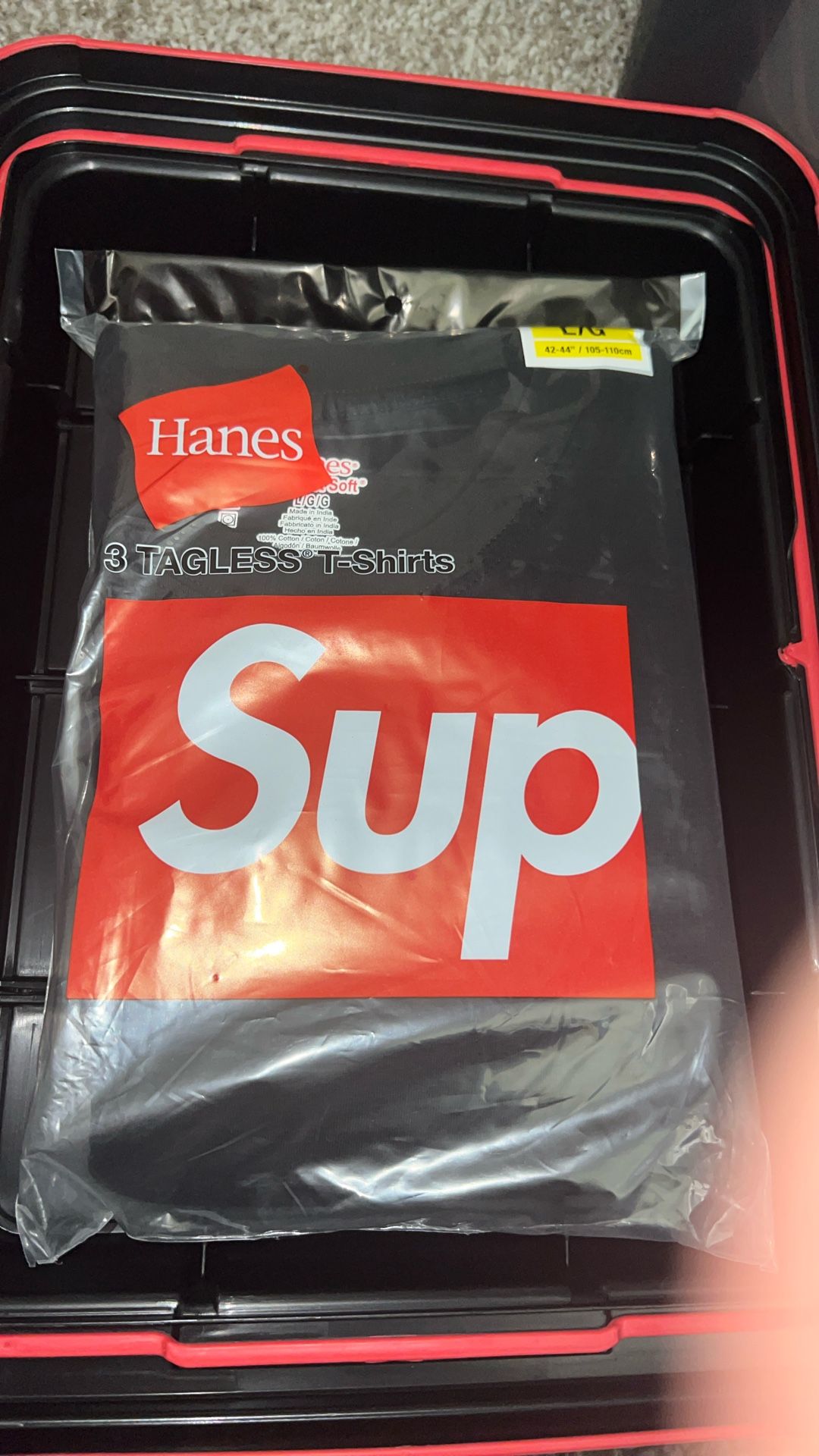 Supreme T Shirt Pack 3 Tagless T Shirts By Hanes Size Men’s Large