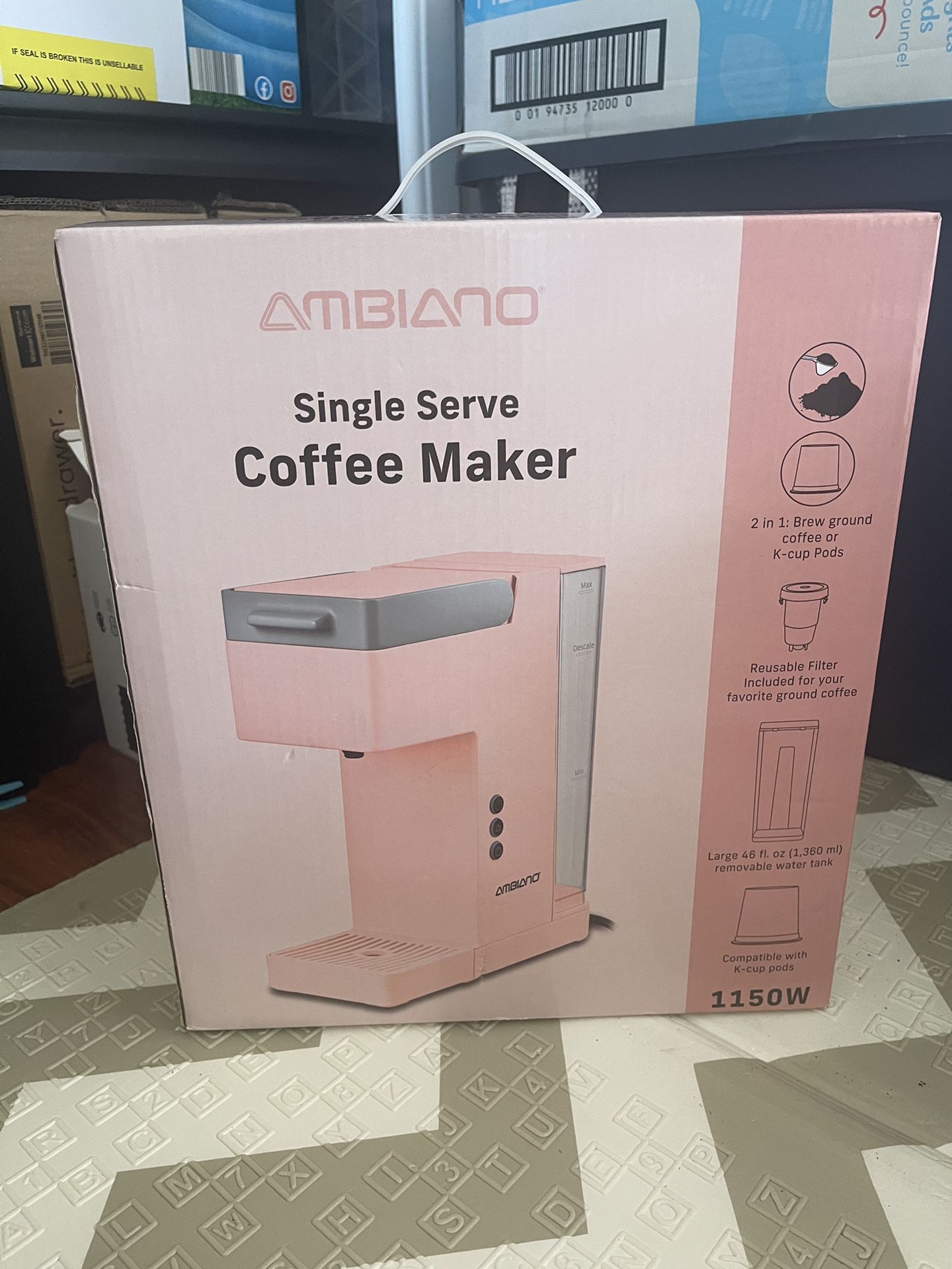 Ambiano Single Serve Coffee Maker Pink Brand New