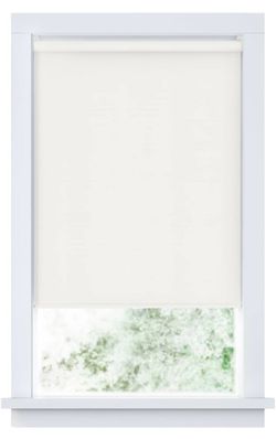 LEVOLOR Basics Cordless Blackout Fabric Roller Shades, White, 32" W x 72" H Room Darkening Window Roller Shades - Privacy & Light Control for Any Roo