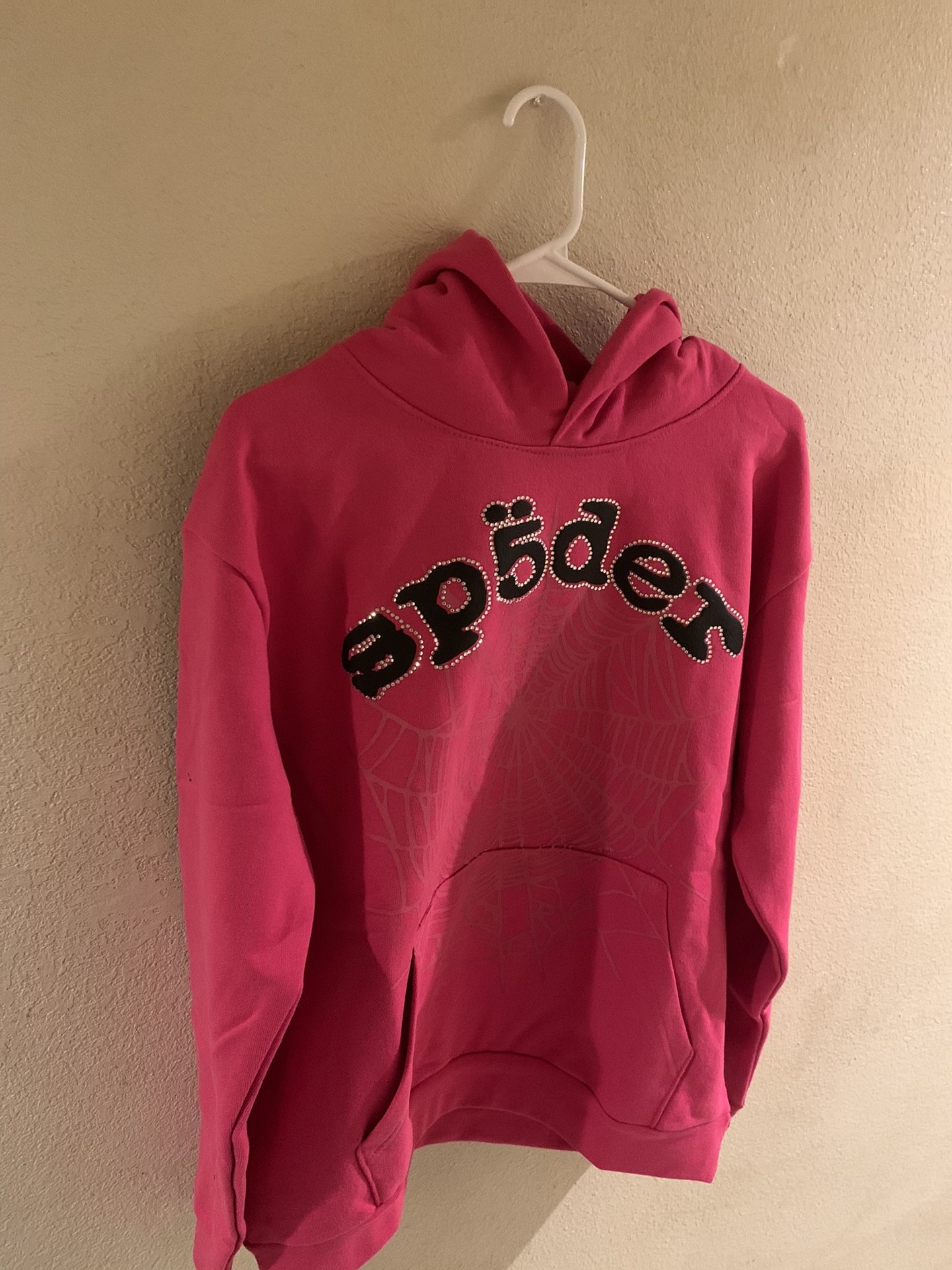 Pink Rhinestone Sp5der Hoodie