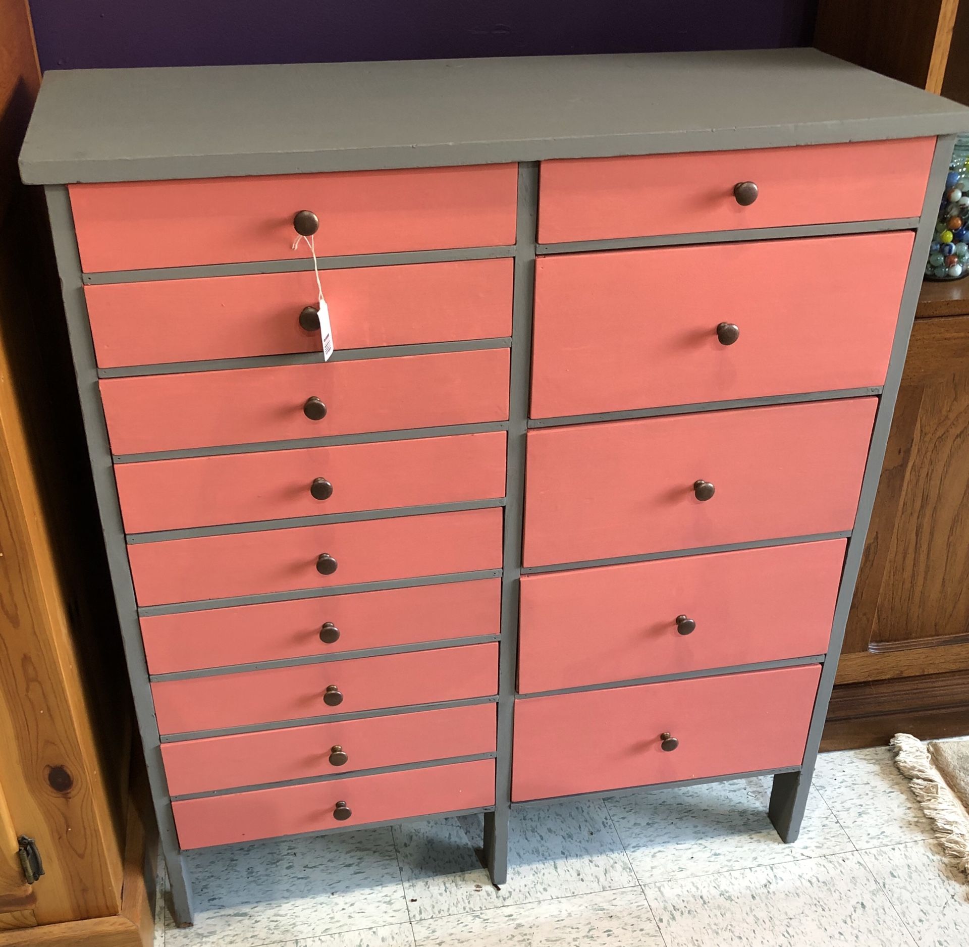 Handmade primitive multi drawer wood chest