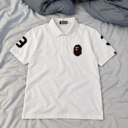 A Bathing Ape BAPE White Polo Shirt