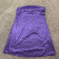 Strapless Satin Mini Purple Dress. 