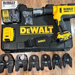 Dewalt DCE200M2K 20V MAX Cordless Copper Press Tool Kit with 1/2" to 2" Jaws, (2) Batteries