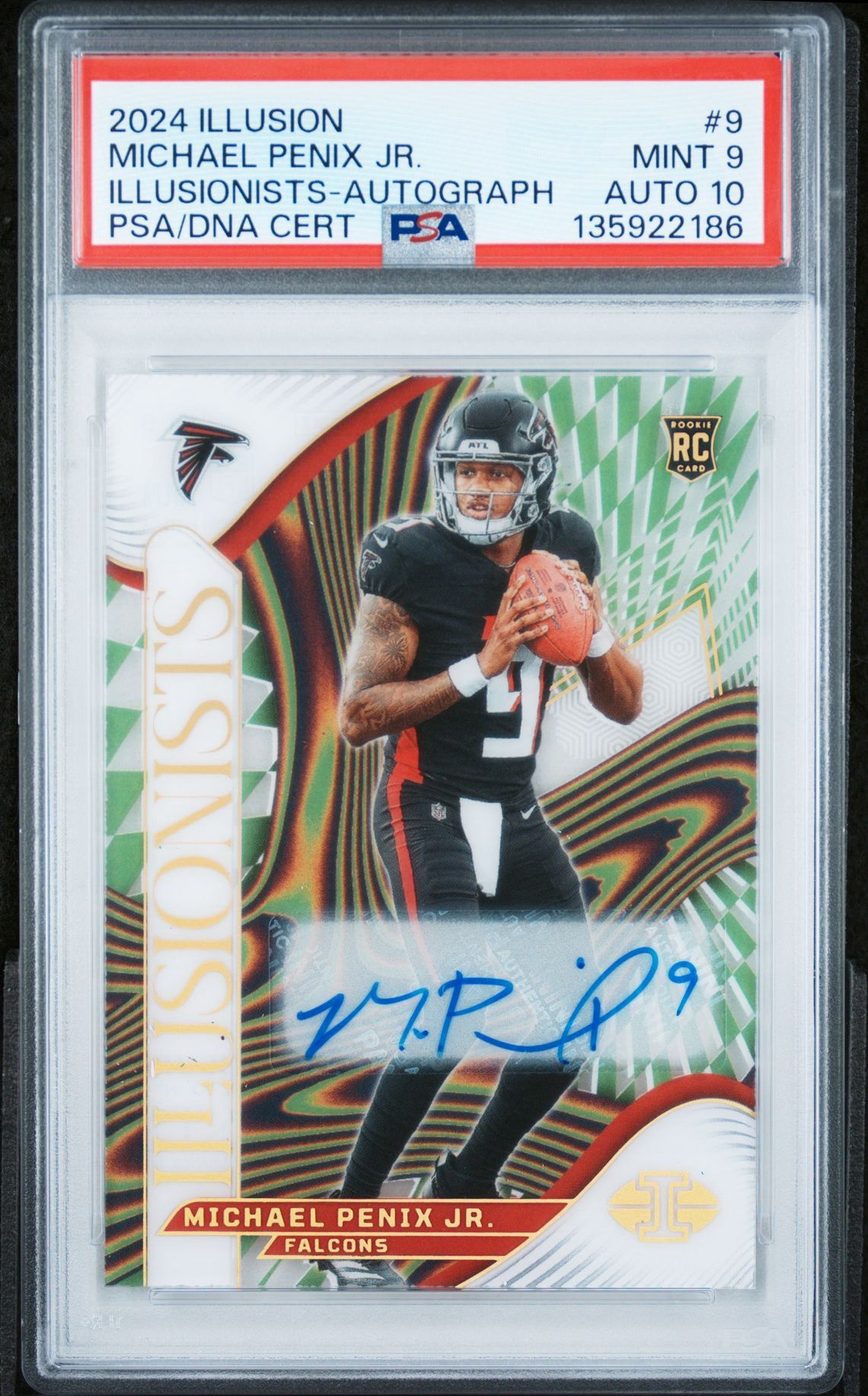 2024 Panini Illusions Michael Penix Jr Illusionists Auto /99 PSA 9 Auto 10 RC