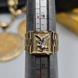 Solid 14kt Two Tone Gold Presidential Ring Anillo Estillo Presidencial De Oro 14kt Solido
