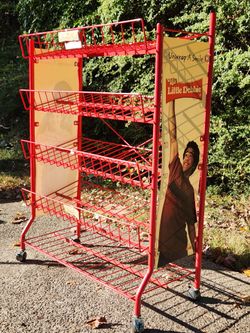 Vintage 1990s Little Debbie Rolling Wire Shelf Rack Display