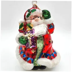 Hand-Painted Blown Glass Santa Claus Ornament