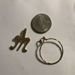 Gold Charm Holder And M Charm 