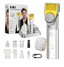 Brand new Beard Trimmer for Men, 6-in-1 Men's Grooming Kit,IPX7 Waterproof Wet/Dry, 2-Speed electric razor for men, Easy-Swap Magnetic Heads, LED Disp