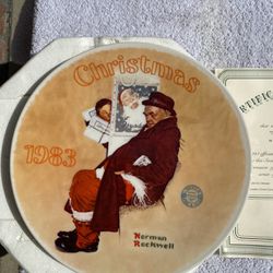 Norman Rockwell Christmas Plates With COA