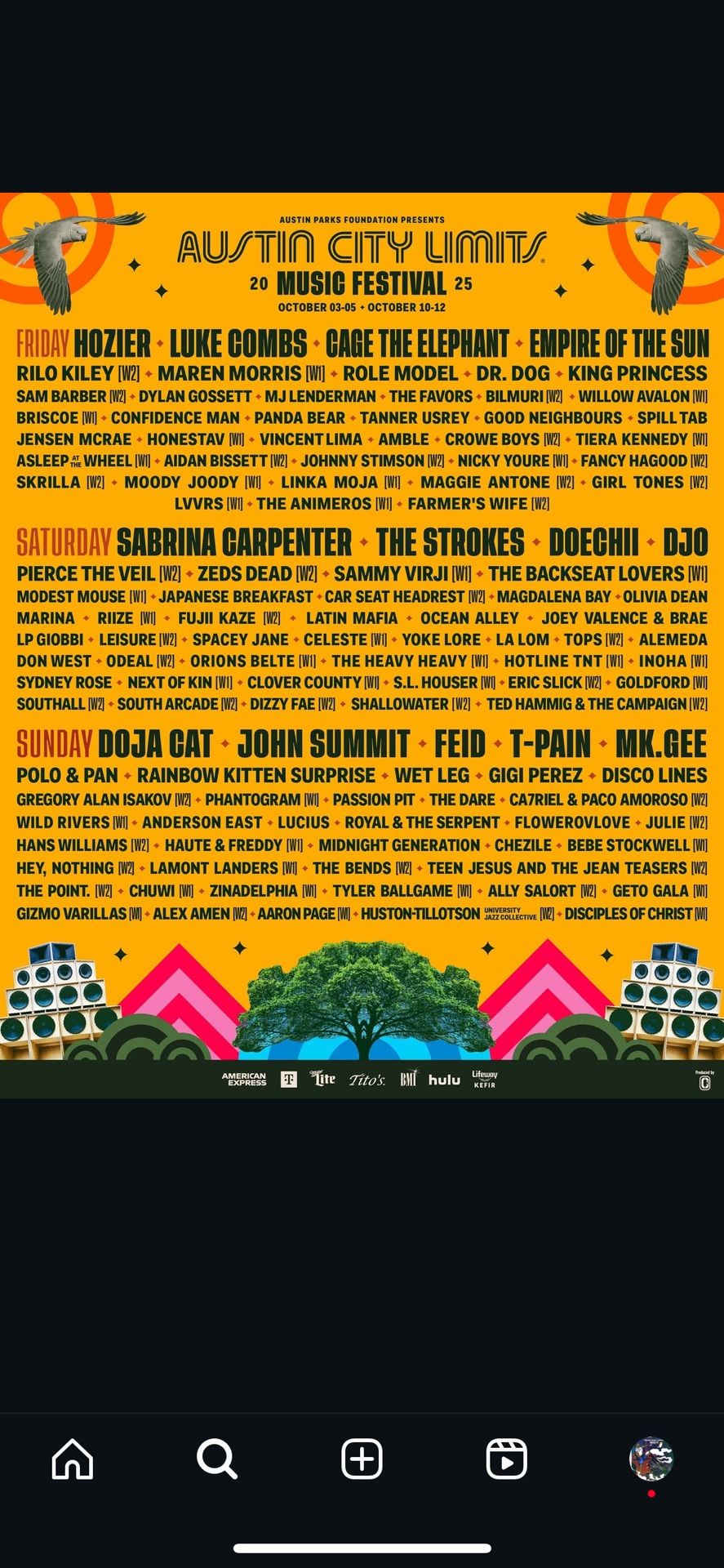 ACL Wristbands Sunday