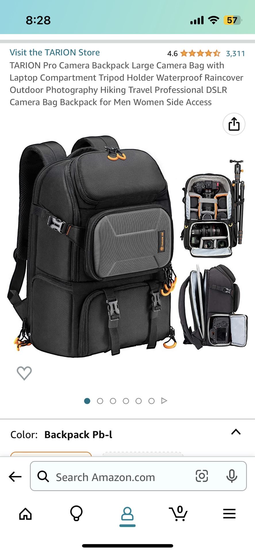 TARION Pro Camera Backpack Large Camera Bag with Laptop Compartment
