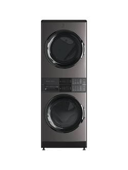 Electrolux - 4.5 cu. ft. Stacked Washer and 8.0 cu. ft. Electric Dryer Laundry Tower in Titanium, SmartBoost Premixing, Energy Star