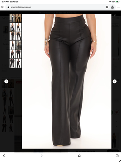 WOMEN’S BLACK FAUX LEATHER HIGH WAIST PANTS-SIZE 2X- NEW, NEVER WORN