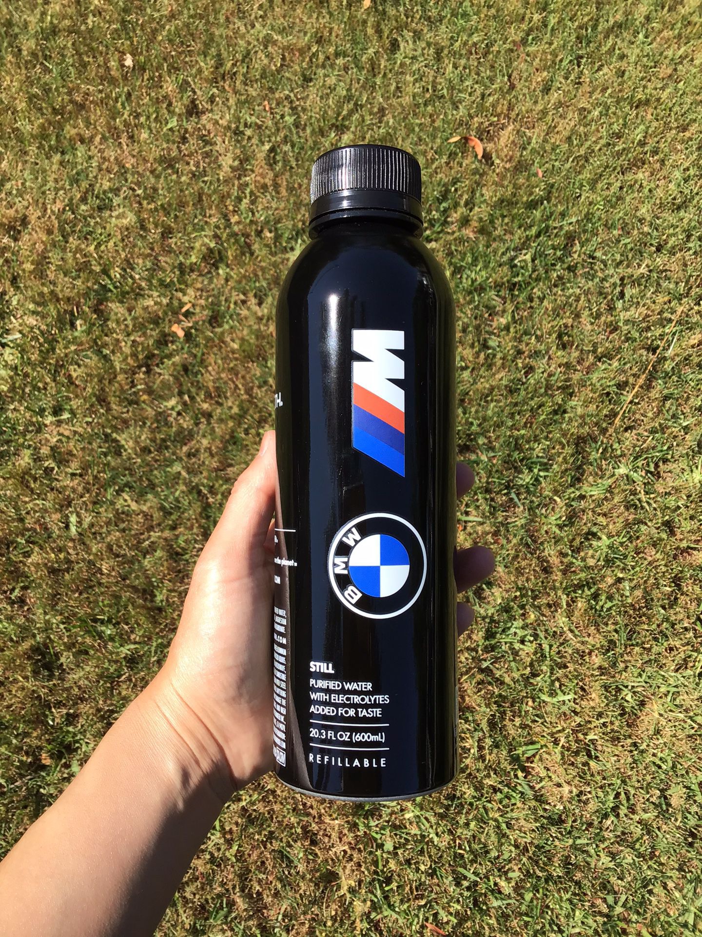 Black BMW Motorsport M3 Refillable Insulated Water Bottle Aluminum Flask Outdoors Cars Sports Racing OEM Genuine E30 E36 E46 BMW 3 Series Auto Parts