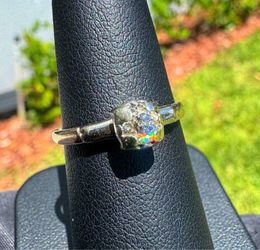 Jewelry 14k solid yellow two tone gold natural diamond 0.36CTW  solitaire wedding old cut ring size 6.00