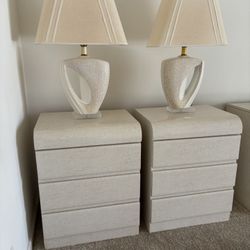 Bedroom Nightstands, Set Of 2 with 3 Drawers. Like New Condition! See Dimensions Below. 