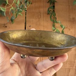 Vintage Brass Footed Soap Dish