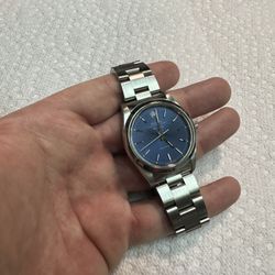 ROLEX AIR KING 1991 RARE BULE DIAL